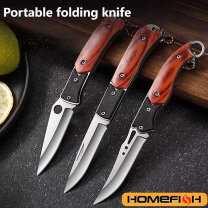 Compact Folding Knife with Durable Stainless Steel Blade, Multi-functional Survival Camping Tool