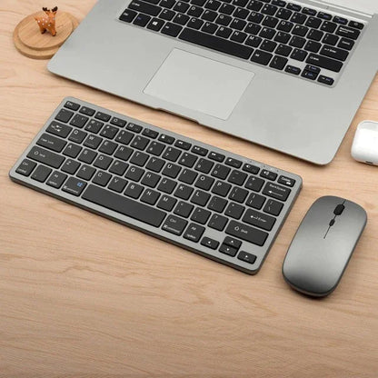 New 2.4G Wireless Rechargeable Silent Wireless Keyboard and Mouse Set, Compact Ergonomic Keyboard Mouse for Office/Home