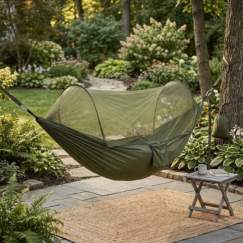 Portable outdoor camping hammock, mosquito net bed, sleeping tent, camping bed, hanging tent, travel shelter, ultralight hammock