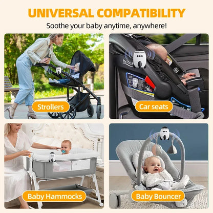 Portable automatic baby rocker, compatible with strollers, hands-free rocking function, with Bluetooth lullabies