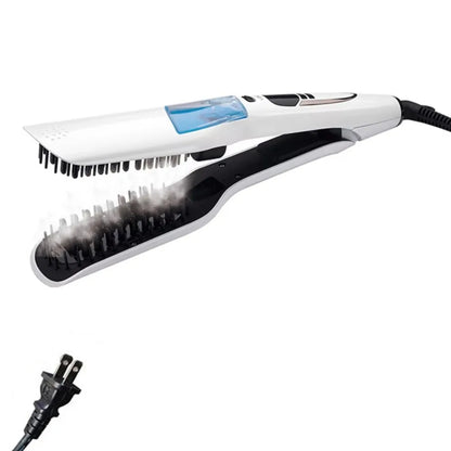 LCD Display Steam Hair Straightener PTC Heated Scalable Hair Straightener Brush Frizz-Free Fast Heating