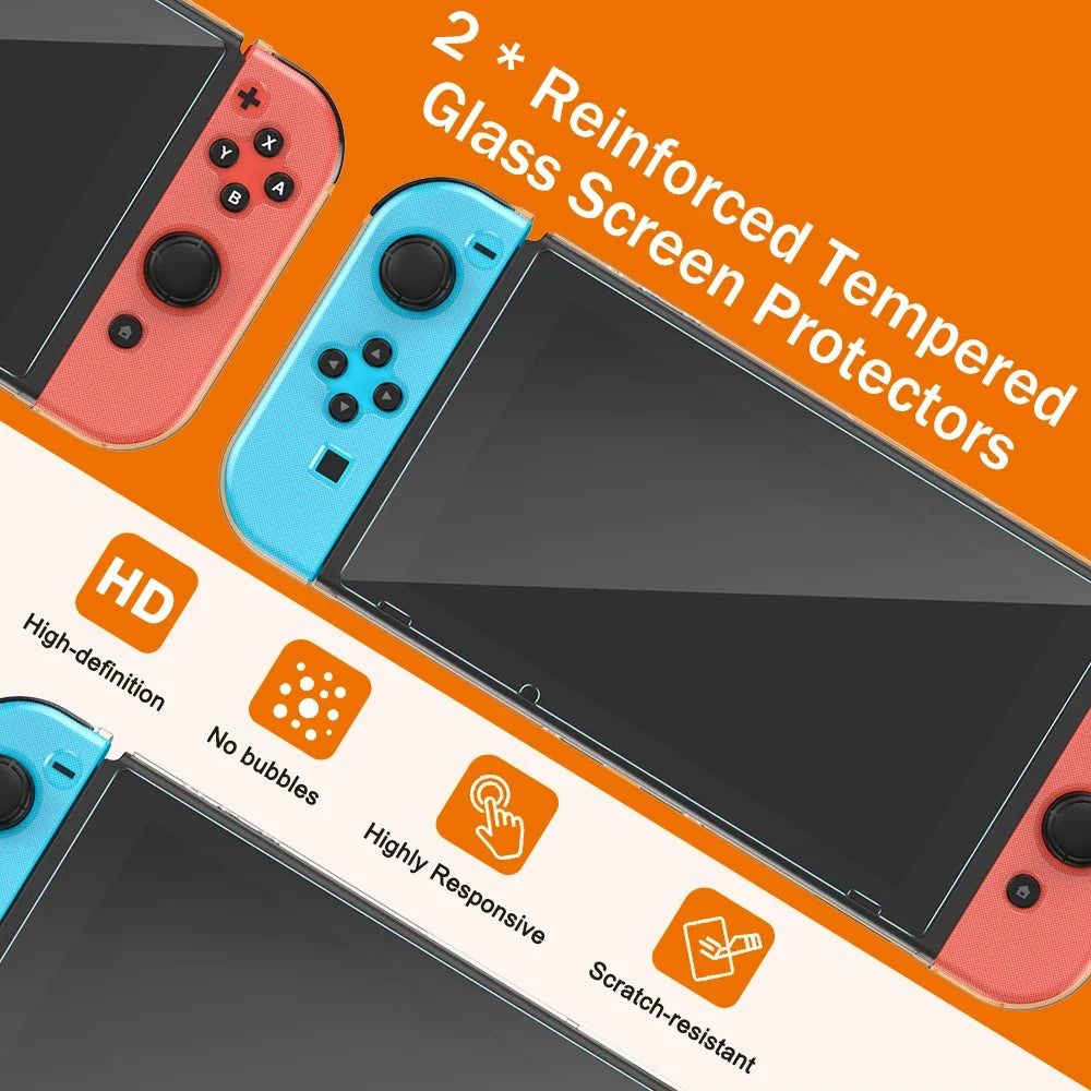 Nintend Switch pouch Kit For NS Switch with Protective Case Cover for Console & J-Con, Screen Protector, Adjustable Stand
