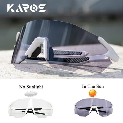 KAROS Photochromic Cycling Glasses MTB Road Bike Eyewear Men Women Outdoor Sports Sunglasses Adjustable Lens for Bicycle K01