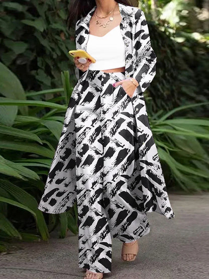 ZANZEA Fashion Autumn Long Sleeve Shirt 2PCS Women Suits Matching Sets Solid Loose Pant Sets Casual Wide Leg Trousers Oversized