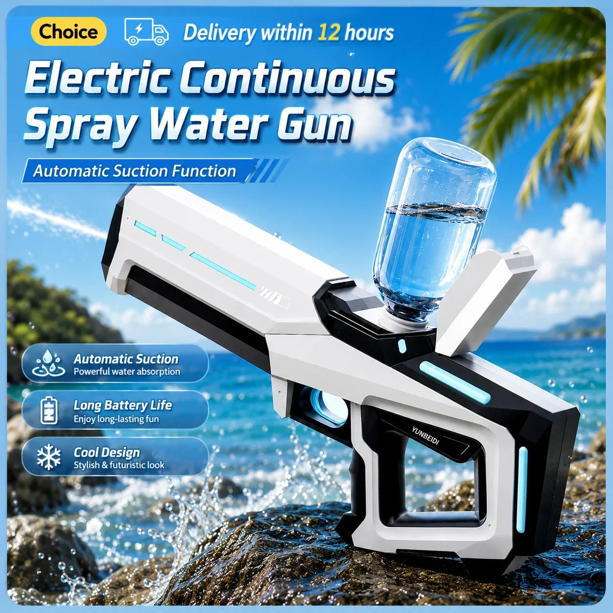 Electric Water Gun Automatic Storage Water Gun Large-capacity Continuous Spray Summer Outdoor Toy Water Gun Children's Gift