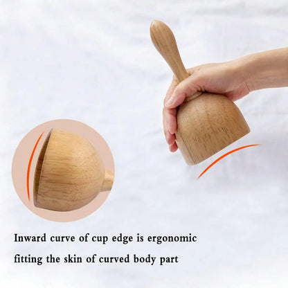 1pc Wooden Handheld Massage Cup, Wooden Swedish Cup Massage Tool, Wood