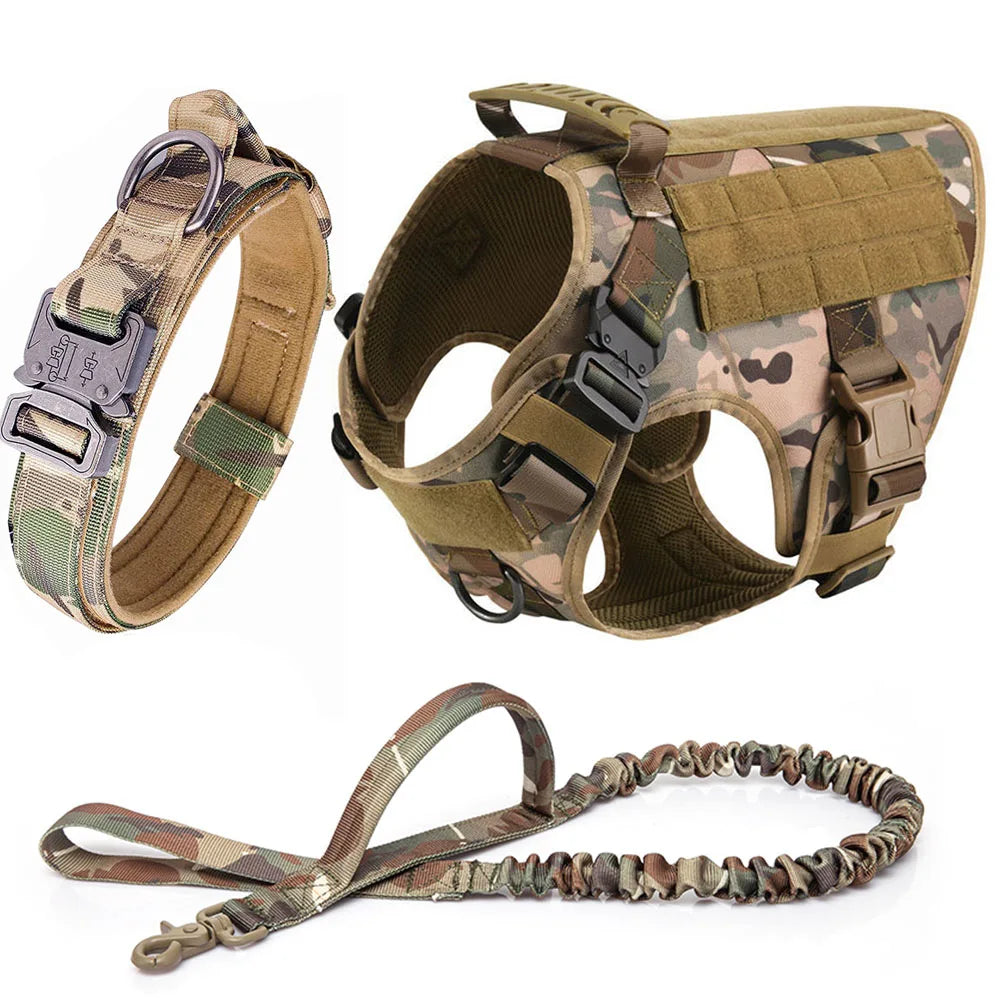 Tactical Vest Pet German Shepherd Golden Retriever Tactical Training Dog Harness and Leash Set For All Breeds Dogs