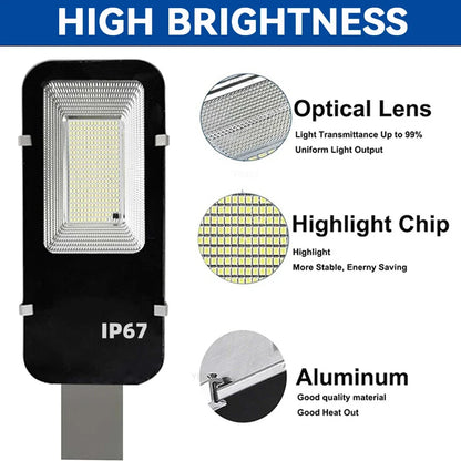 8000mah High Power Solar Street Lights Outdoor Commercial Parking Lot Light Dusk to Dawn Solar Security Flood Lights Solar Lamp