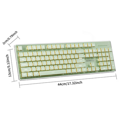 EWEADN Wireless Gaming Keyboard and Mouse Set, 104 Silent Keys, Backlit, All-Metal Panel, Ergonomic, Quiet Typing