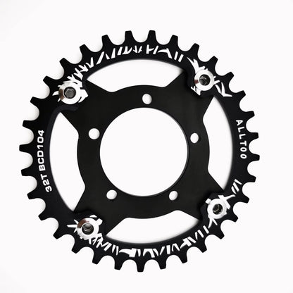 ALLTOO Bike Part Bicycle Crankset Bafang 104BCD Motor Aluminum Alloy Chainring Mid Drive Adapter For Electric E-bike 32T-52T