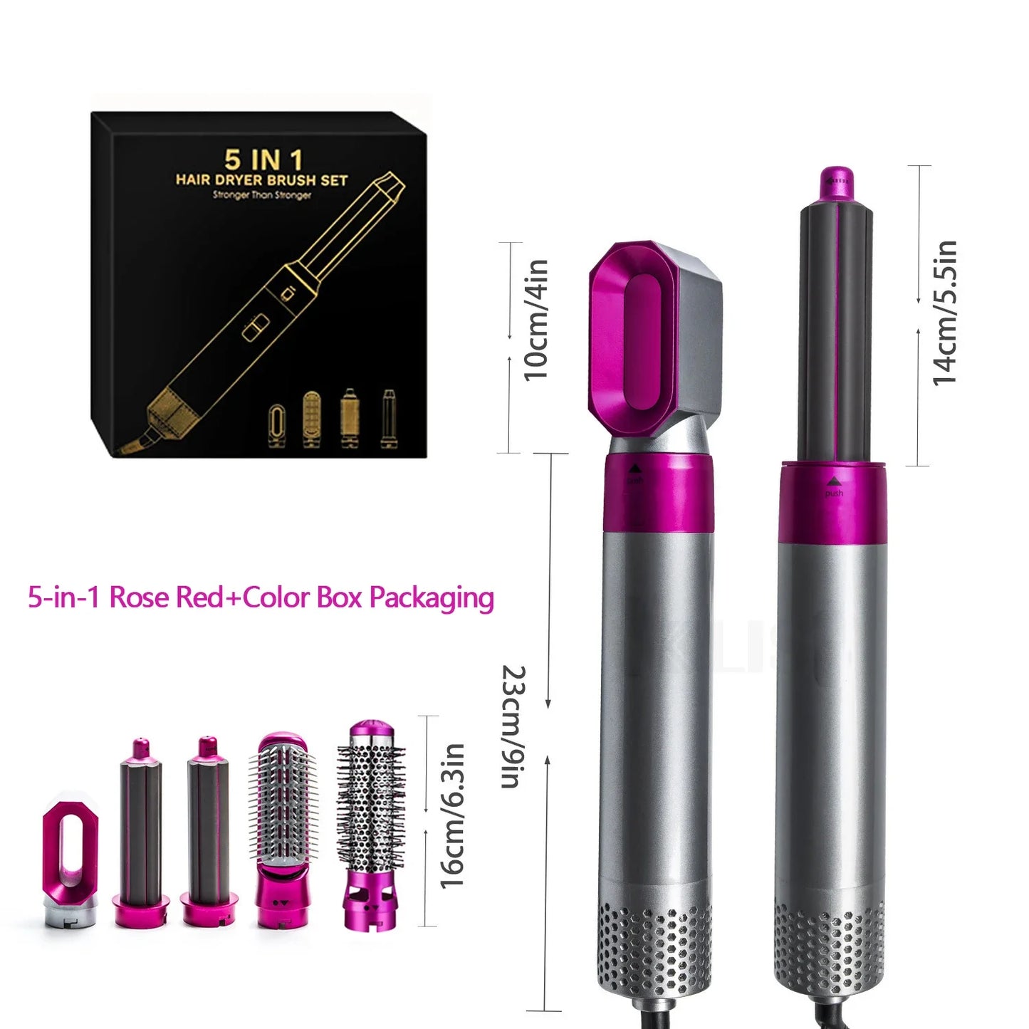 Hairdresser 5-in-1 Hair Clip Curler Hot Air Comb Automatic Curling Comb Straight Comb, Hair Dryer Holiday Gift