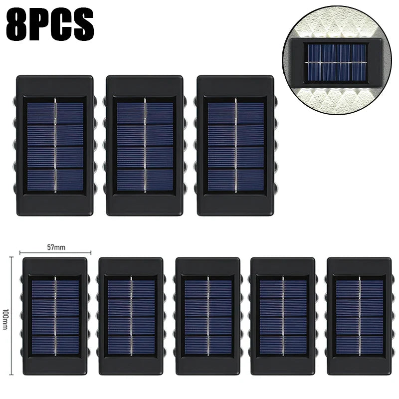 10 LED Solar Wall Lamp Outdoor Waterproof Solar Powered Light UP and