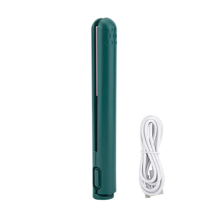 Heating Straightening Iron Mini 2 in 1 Hair Straightener USB Ceramics Heating Straightening Curling Flat Iron
