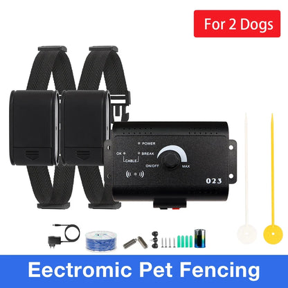 HT-023 Pet Electronic Fencing System Rechargeable Dog Training Device Electric Dog Fence Beep Shock Collar for Pet Supplies