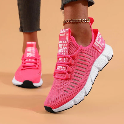 Shoes Woman Outdoor Training Lightweight Sports Soft Sole Comfortable Lace Up Mesh Casual Shoes Large Breathable Sports Shoes