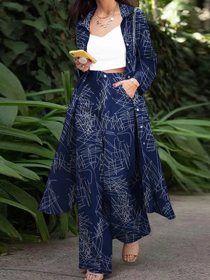 ZANZEA Fashion Autumn Long Sleeve Shirt 2PCS Women Suits Matching Sets Solid Loose Pant Sets Casual Wide Leg Trousers Oversized