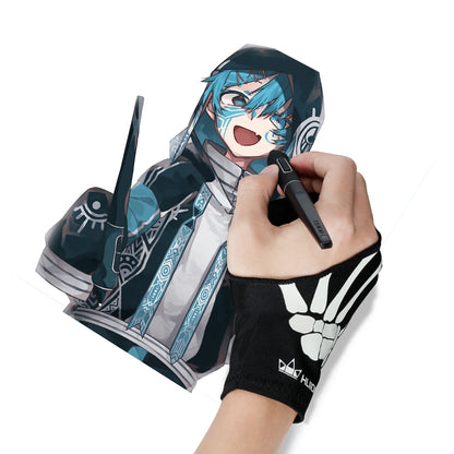 Huion Skeleton Glove Two- Finger Anti-fouling Artist Glove Flexible and Comfortable Drawing Glove