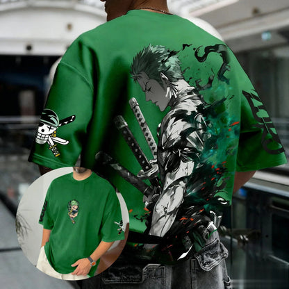 Summer Y2k Anime One Piece Zoro Graphic T-shirt Men Women Oversized Casual Short Sleeve Tees Tops Streetwear Fashion 2025 Unisex