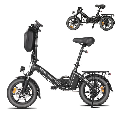 Bodywel T16Pro 250W 36V 10.4Ah Electric Folding Bike 14 Shock Absorber Double Disc Brakes LCD Urban Commute