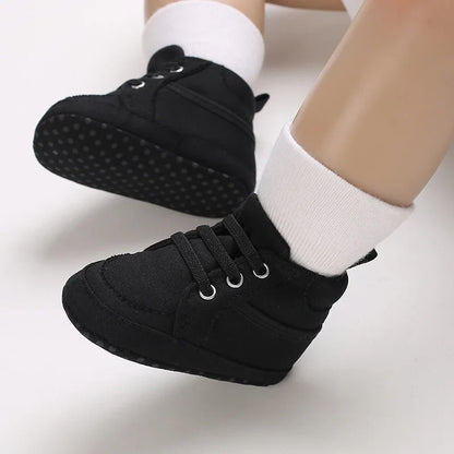 Baby Learning Walk Shoes, Striped PU Sports Shoes for Infants 0-18M, Soft Sole Lightweight Casual Footwear