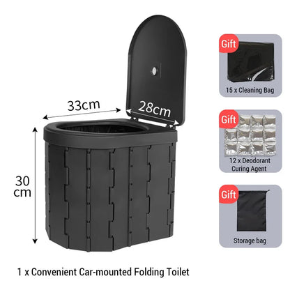 Outdoor Toilet for Camping Convenient Car-mounted Folding Toilet for Travel Adult Children and Elderly Potty Odor-proof Non-slip