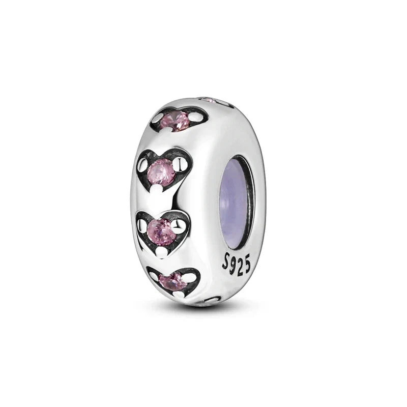 MULA Pink 925 Sterling Silver Charms Pendant Perfume Dreamcatcher Heart Love Beaded Fit Original Bracelet Women DIY Jewelry Gift