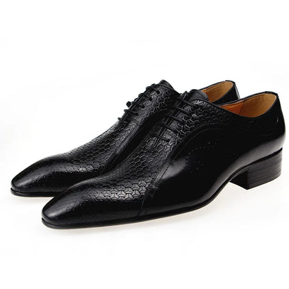 High Quality Formal Genuine Leather Shoes Men's Evening Wedding Comfortable Footwear Side Carving Shoes Black Brown Brogue
