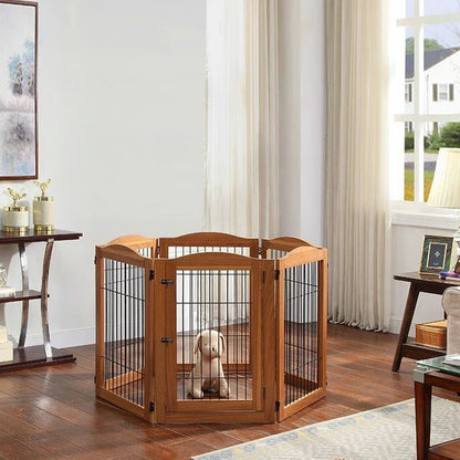 Wooden Pet Fence Dog Fence Freely Combinable Pet Isolation Door Indoor Foldable Dog Cage for Small and Medium Dogs Pet Supplies