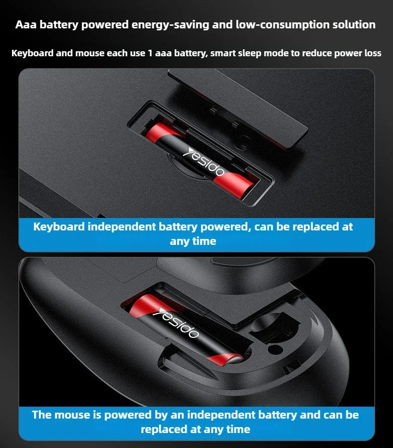 Wireless Keyboard and Mouse Set for Desktop Laptop Silent Business Keyboard Mouse Combo