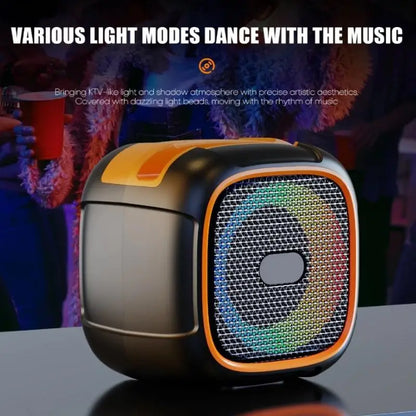 Mini Portable Bluetooth Speaker With Phone Holder, RGB Lights, Super Bass & 10H Playtime For Travel