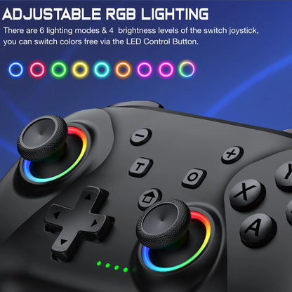 NC300 Dual Hall Gamepad Console RGB Light Wireless Controller For Switch/Android/IOS/PC/Steam