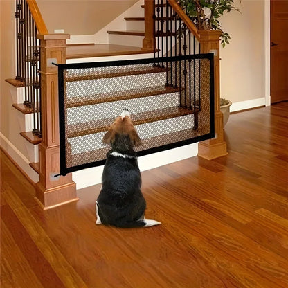 Pet Dog Barrier Fences with 4pcs Hook Pet Isolated Network Stairs Gate New Folding Breathable Mesh Playpen for Dog Safety Fence