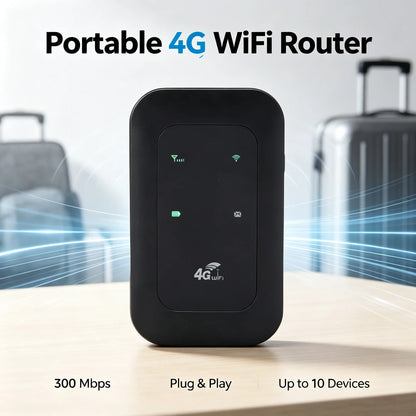 Mobile WiFi Router 2100mAh Battery Supports 10 Connected Devices 4G WiFi Hotspot 300Mbps High Speed Portable for Business