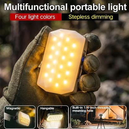 Portable Outdoor Camping Lights, Rechargeable Work & Atmosphere Hanging Lights, Long-Range LED Tent Lighting