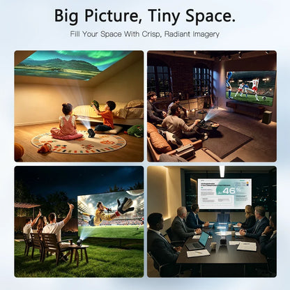 LYNCast Smart Projector with Android 14.0 & WiFi 6, 4K Support, 720P Native, Wireless Screen Mirroring X1, Perfect for TV Series, Movies, Gaming, Anime, Sports, K-Dramas, Concerts