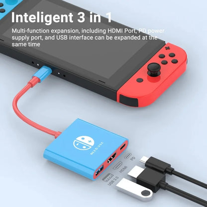 Portable  Switch Docking Station TYPE-C Hub with HDMI and USB 3.0 Perfect for Travel and Gaming