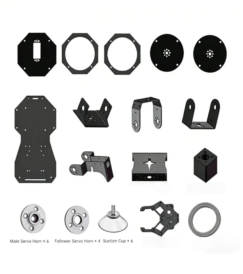 6 DOF Robotic Arm with Gripper Claw, PS2 Control, Metal Alloy, 20kg Servo, Compatible Arduino STM32 DIY Programmable Robot Kit