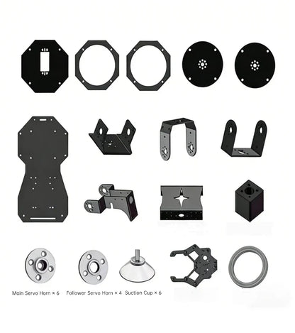 6 DOF Robotic Arm with Gripper Claw, PS2 Control, Metal Alloy, 20kg Servo, Compatible Arduino STM32 DIY Programmable Robot Kit