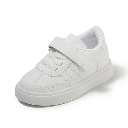 Kids Sports Shoes for School 2025 New Fashion Boys Girls White Shoes Non-slip Soft Sole Children Casual Shoes Hook&loop Trendy