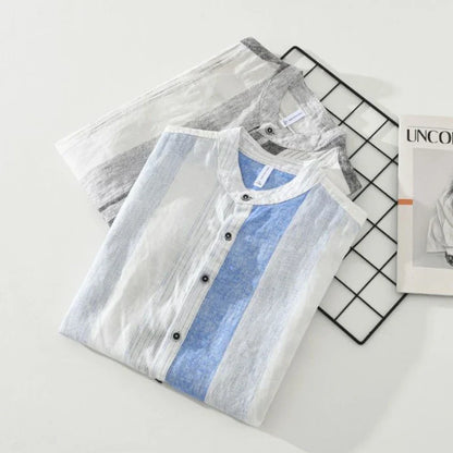 Striped Male Shirts Loose Short Sleeve Men's Shirt Elegant New In Casual Clothes Sale High Quality Luxury Normal Aesthetic Tops