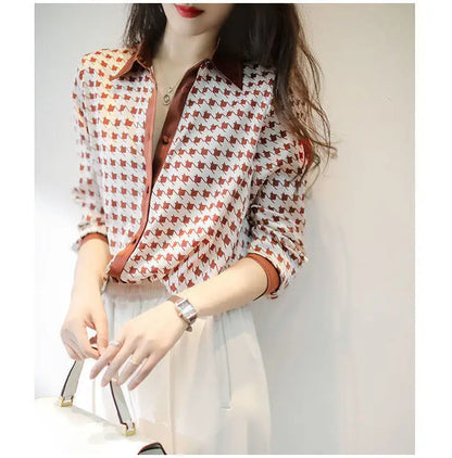 Striped Chiffon Shirt  Women Short-sleeved Fashionable Loose French Chic Feminine Belly Covering Top
