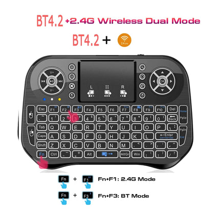 Bluetooth Wireless Mini Keyboard Backlit 2.4G USB English Russian French Spanish Portuguese Arabic Hebrew for Android TV Box PC