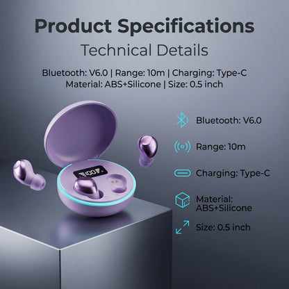 Bluetooth 5.3 Earbuds, Clear Calls, 32H Playtime, Hi-Fi Sound, Lightweight Comfort, USB-C Charging