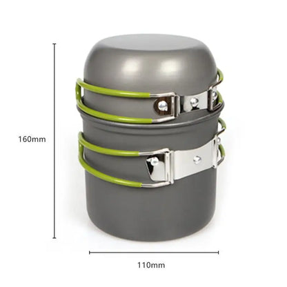 Ultralight Camping Pot Set: Camping Cookware Mess Kit (Outdoor Cooking Tableware) – For Hiking, Trekking, Picnic, Fishing, Mount