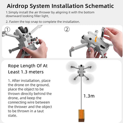 BRDRC Airdrop System for DJI Mini 4 Pro Drone Remote Thrower Casting Fish Bait/Giving Gifts/Emergency Rescue Drone Accessories