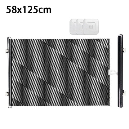 Retractable Pet Fence Barrier Folding with Universal Hooks Pet Safety Gate Easy Installation Pet Isolation Gate
