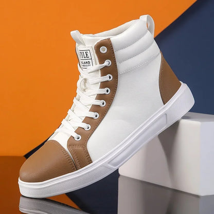 2026 Spring Fashion Red Men's Sneakers High Top Skateboarding Shoes for Men Women Comfortable Unisex Leather Sneakers Size 35-46