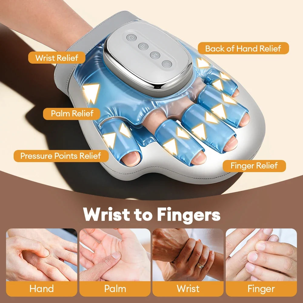 Electric Hand Massager Airbag Compress Finger Massage Glove Air Pressure Kneading Thumb Acupoint Palm Massager Finger masajeador