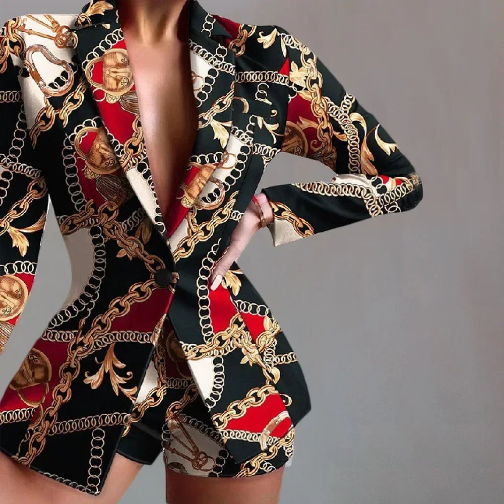 New Fashion Women's Suit Sets Slim Fit Temperament Blazer Short Pants Two-piece Sets Spring Summer Elegant Suit Shorts 2pcs Sets