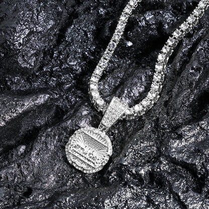 Delicate Shiny Last Supper Pendant Necklace Men's Jewelry Match Iced Out 4mm Tennis Chain Fashion Men Hip Hop Style Women Gift